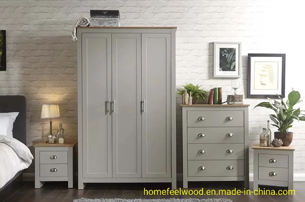 Venta Directa de Fábrica Armario de Madera Moderno para Dormitorio Muebles para el Hogar (HF-WF037)