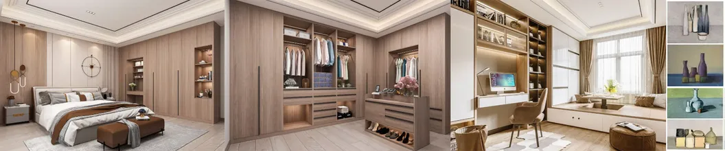 Estilo moderno, hogar moderno, muebles personalizados, armarios de dormitorio de MDF a medida