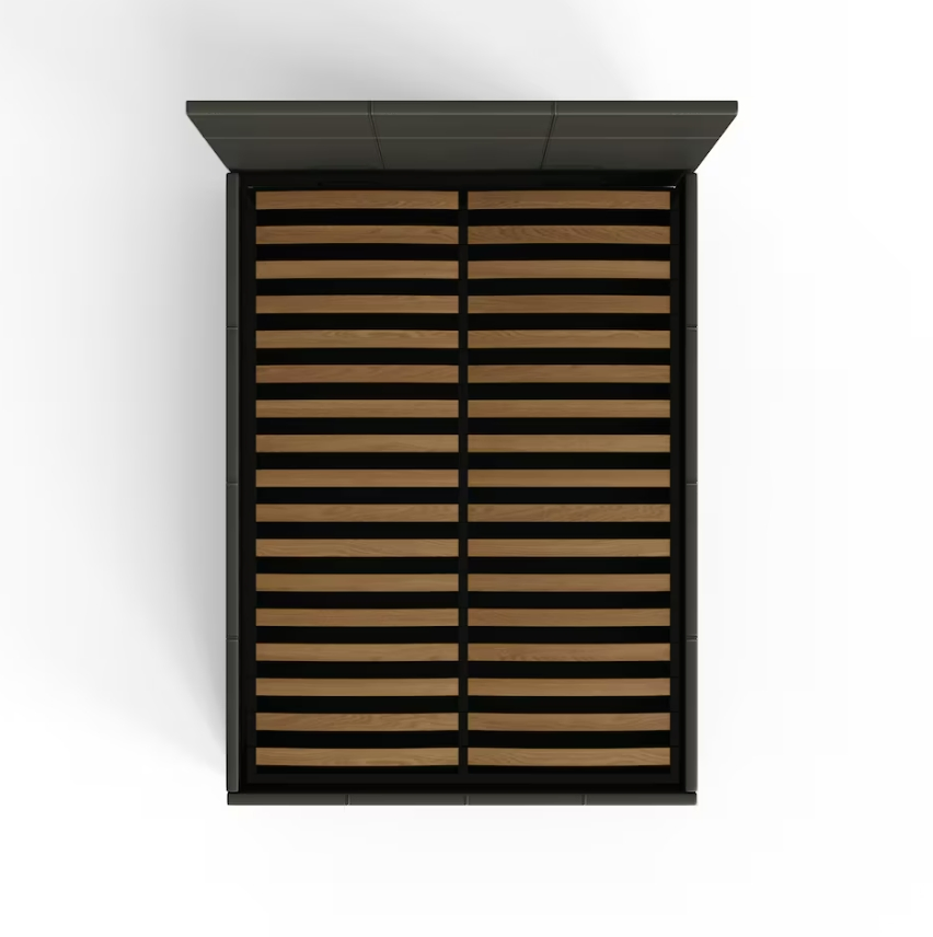 Base de cama de almacenamiento de cuero sintético gris, marco de cama plegable, cama de plataforma de doble elevación con cabecero acolchado en cuadrícula y listones resistentes