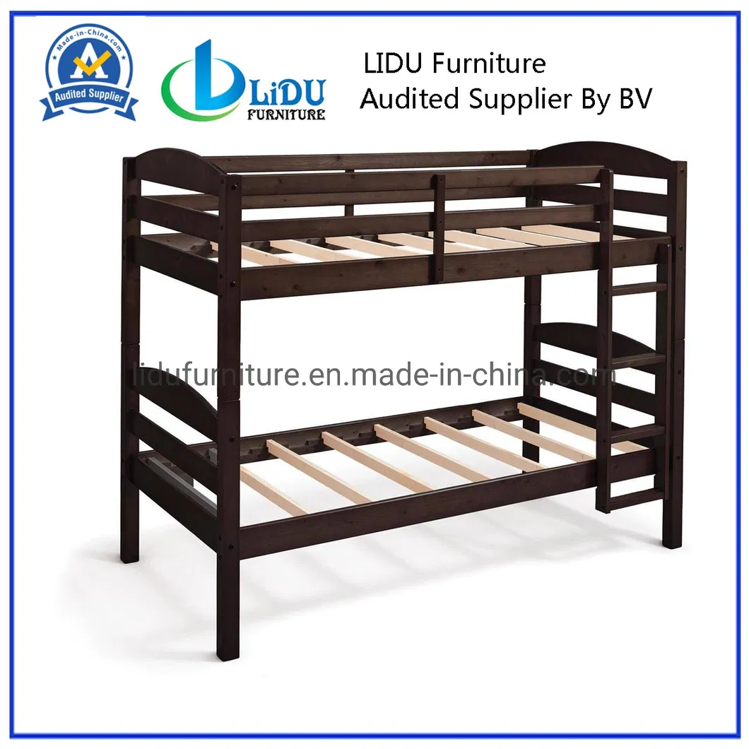Cama litera de madera maciza con escalera cama de alta calidad para niños