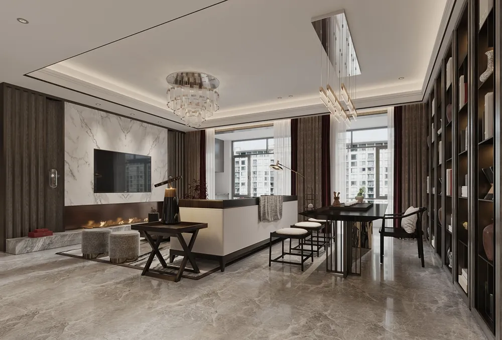 Muebles de dormitorio de lujo moderno, suite completa de penthouse para un espacio de vida de alto nivel