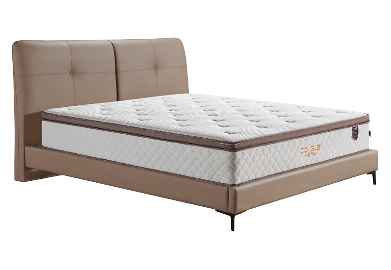 Cama Tapizada Reina Tamaño King, Tela Lino/Cuero PU Fácil Montaje