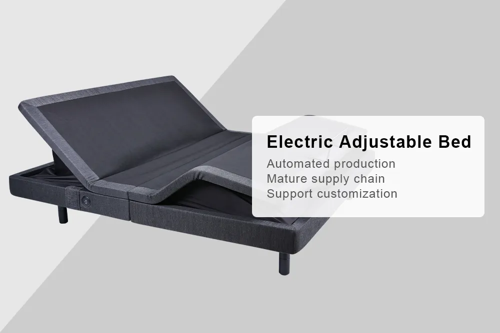 Cama inteligente ajustable con masaje y televisión, cama de lujo tamaño king, mueble de cuero, cama de madera maciza con base doble