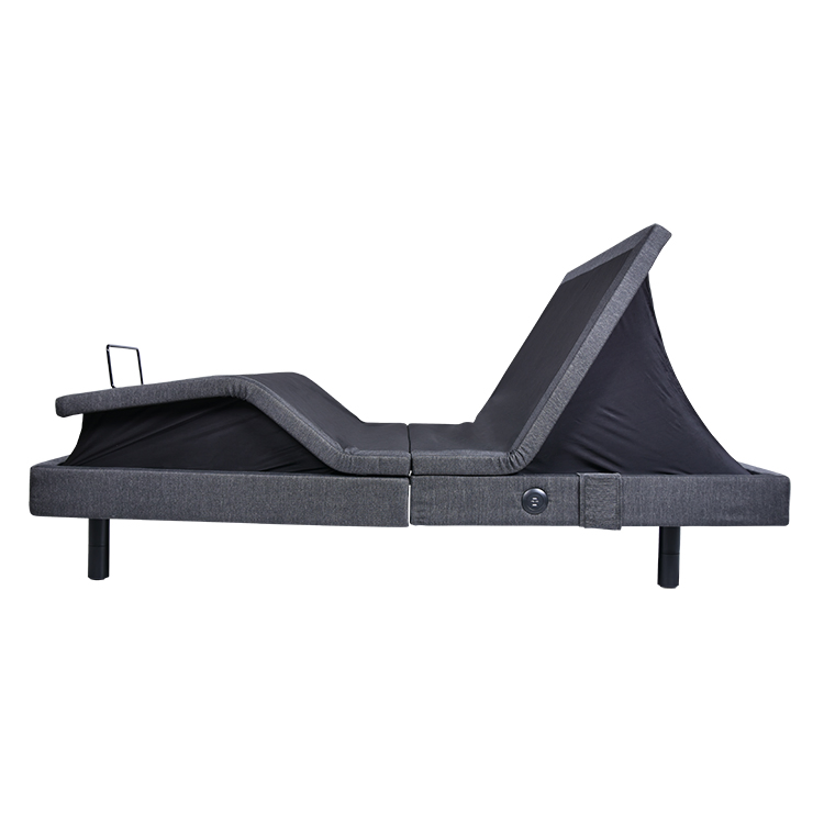 Cama inteligente ajustable Tecforcare con masaje y televisión, cama de lujo tamaño king, mueble de cuero, cama de madera maciza con base doble