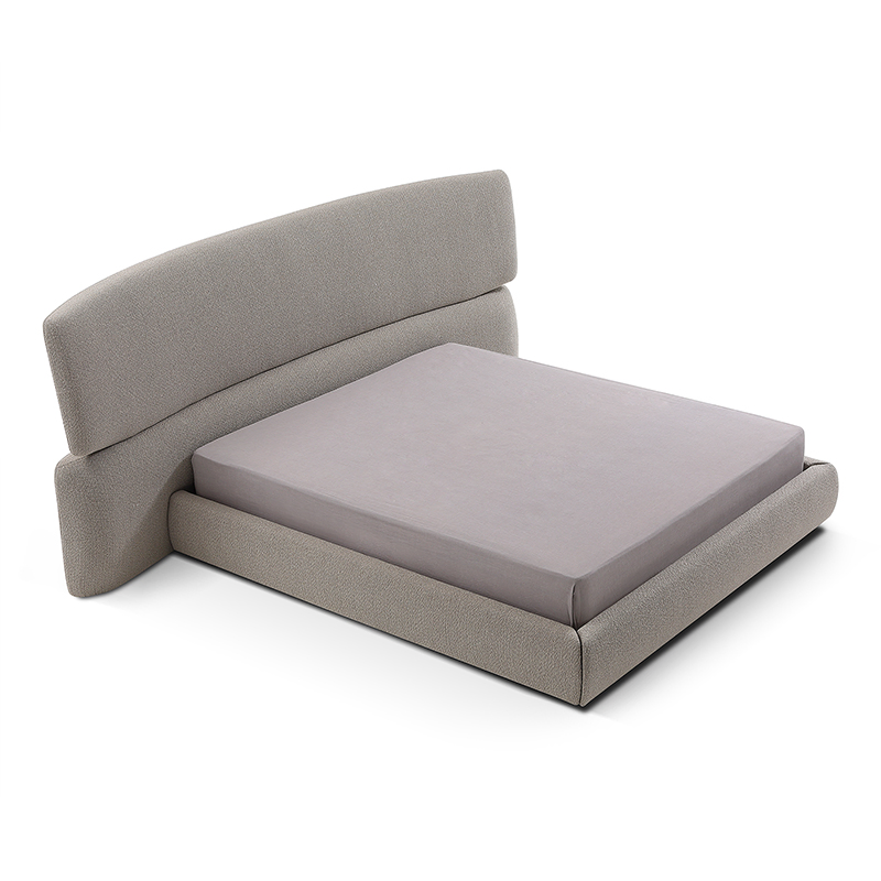 Muebles de dormitorio al por mayor Zhida, diseño de cama de lujo ligero, cama doble tamaño queen de cuero genuino