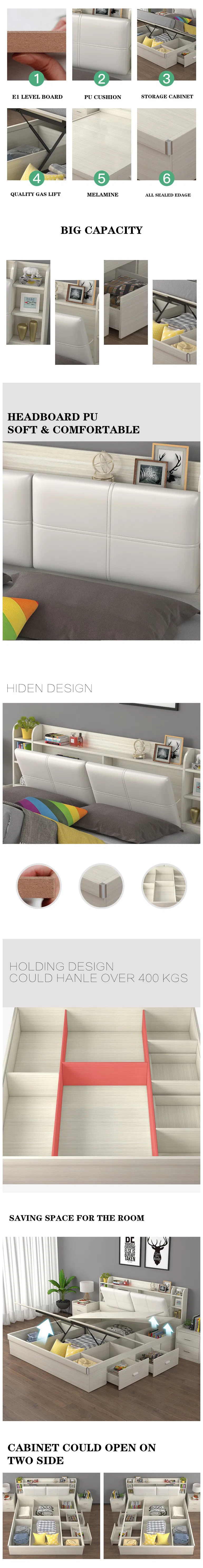 Almacenamiento Sencillo Plegable Cápsula Sólida de Madera para el Hogar Cama Individual para Niños en el Dormitorio Sofá