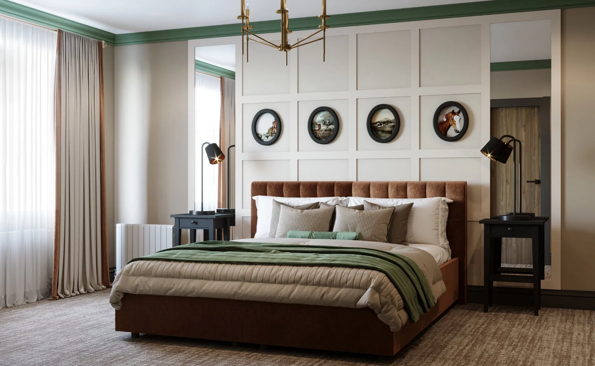 Muebles de dormitorio Cama de roble macizo de alta calidad Cama moderna de lujo