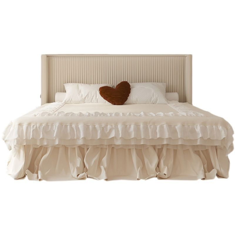 Conjunto de muebles de dormitorio moderno de cama de lujo de cuero tamaño doble rey con marco de madera contemporáneo, suite de hogar, cama queen y full