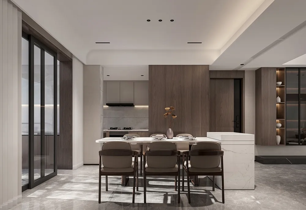 Conjunto de muebles de dormitorio de lujo ligero italiano, suite de villa en ático para hotel y villa de lujo