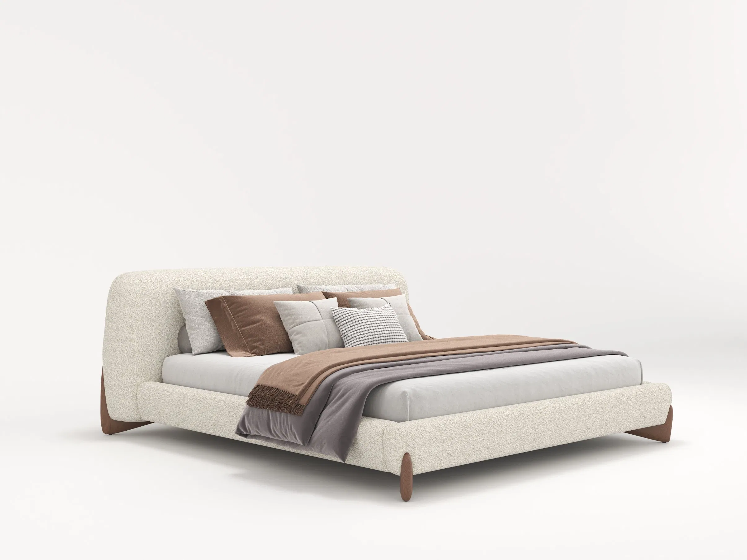 Hotel Doble Cómodo Suave Madera Moderna Dormitorio Venta Caliente Cama