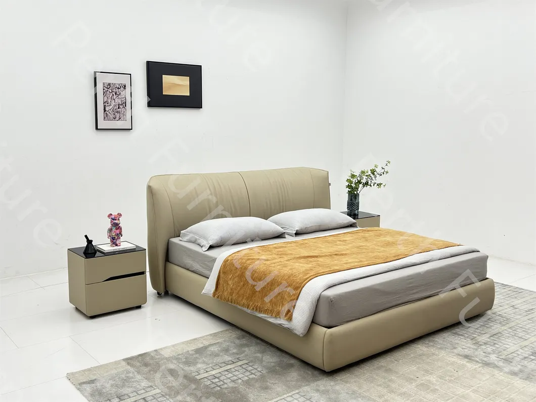 Cama moderna acogedora con patas de metal - Vista 3
