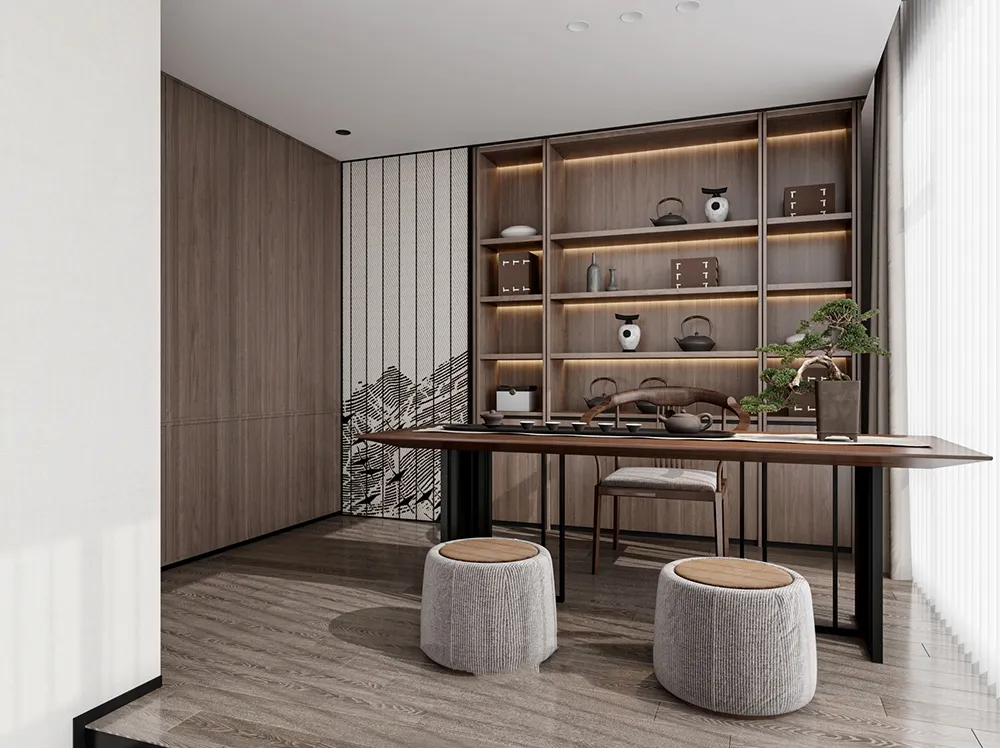Conjunto de muebles de dormitorio de lujo ligero italiano, suite de villa en ático para hotel y villa de lujo