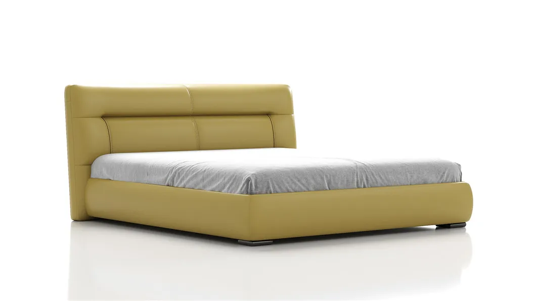 Cama de plataforma de cuero moderna para decoración de dormitorio de lujo