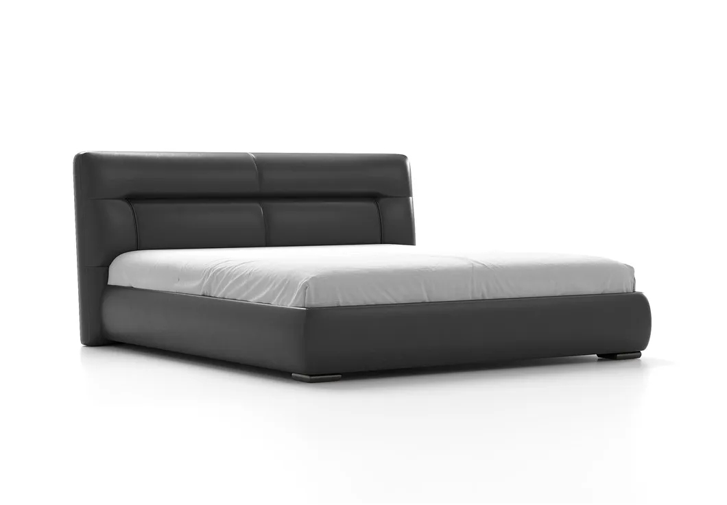 Cama de plataforma de cuero moderna para decoración de dormitorio de lujo