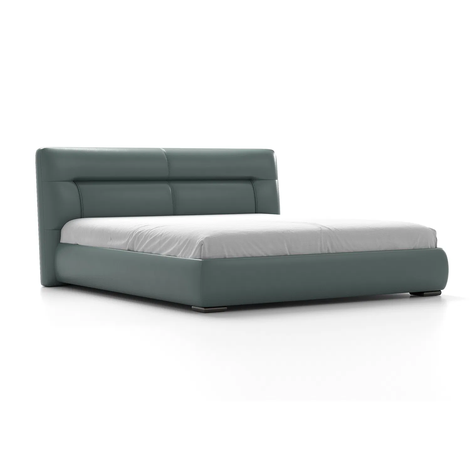 Cama de plataforma de cuero moderna para decoración de dormitorio de lujo