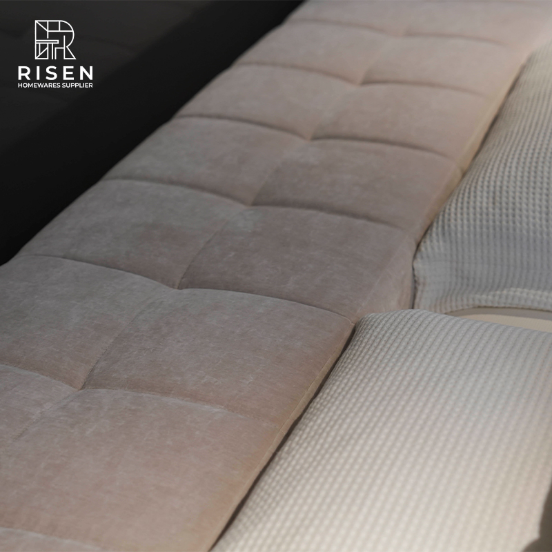 Estructura de cama tapizada minimalista de lujo, cama plataforma de madera de pino macizo