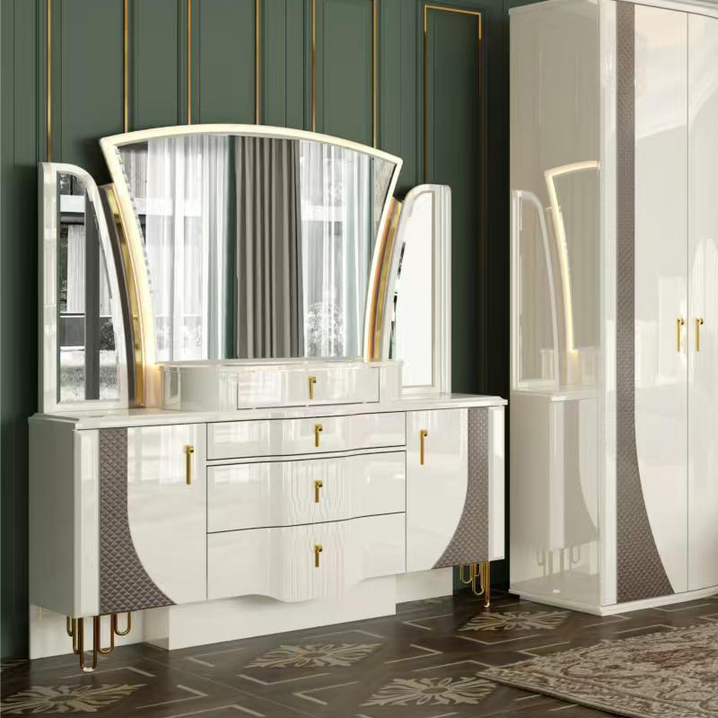 Conjuntos de dormitorio contemporáneo al por mayor de China para habitaciones principales, cama doble de lujo moderna para hoteles, muebles de dormitorio de madera de Foshan