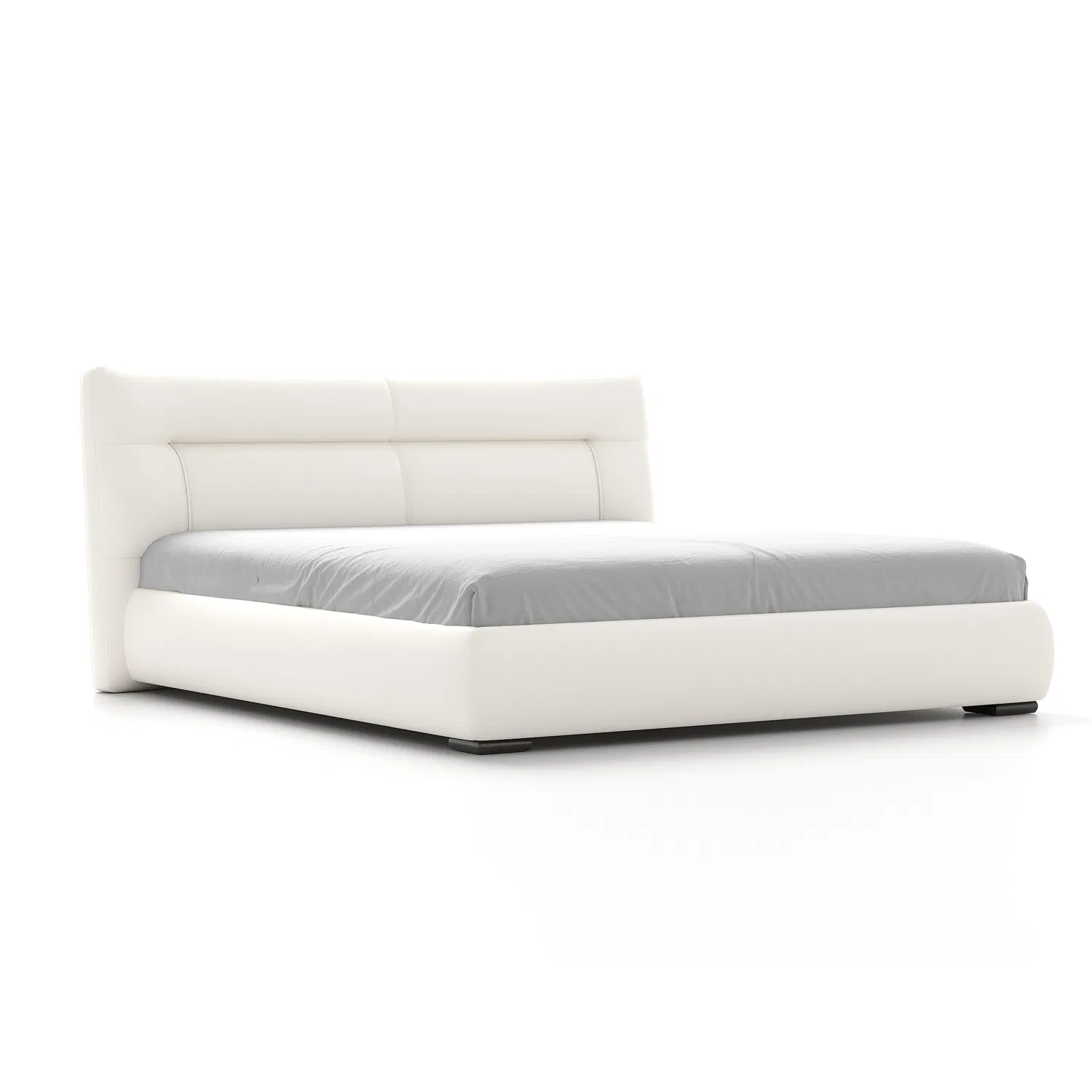 Cama de plataforma de cuero moderna para decoración de dormitorio de lujo