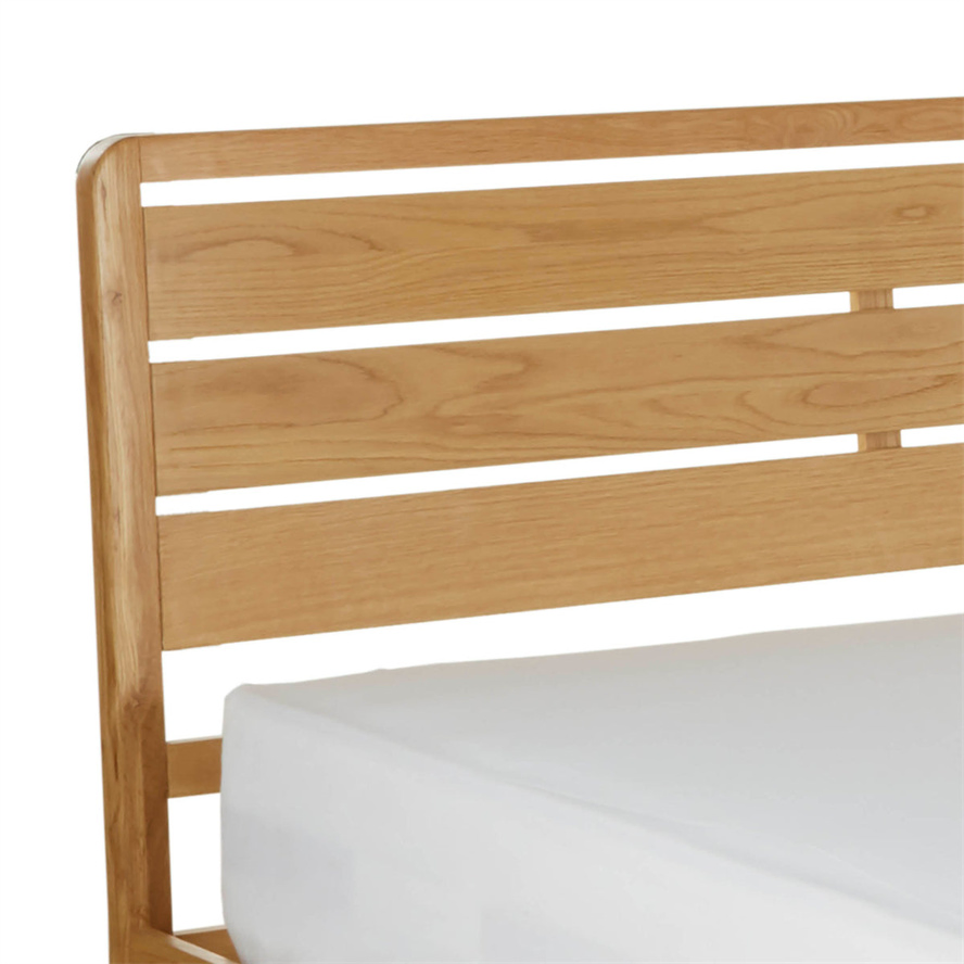 Cama de dormitorio de madera de roble macizo nórdica personalizada y a medida para adultos en tamaño doble, rey y reina