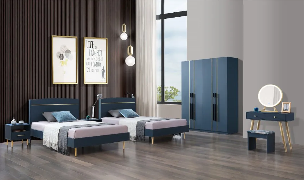 Conjunto de muebles de apartamento de diseño moderno y lujoso, hecho a medida, para habitación comercial y dormitorio, de madera MDF