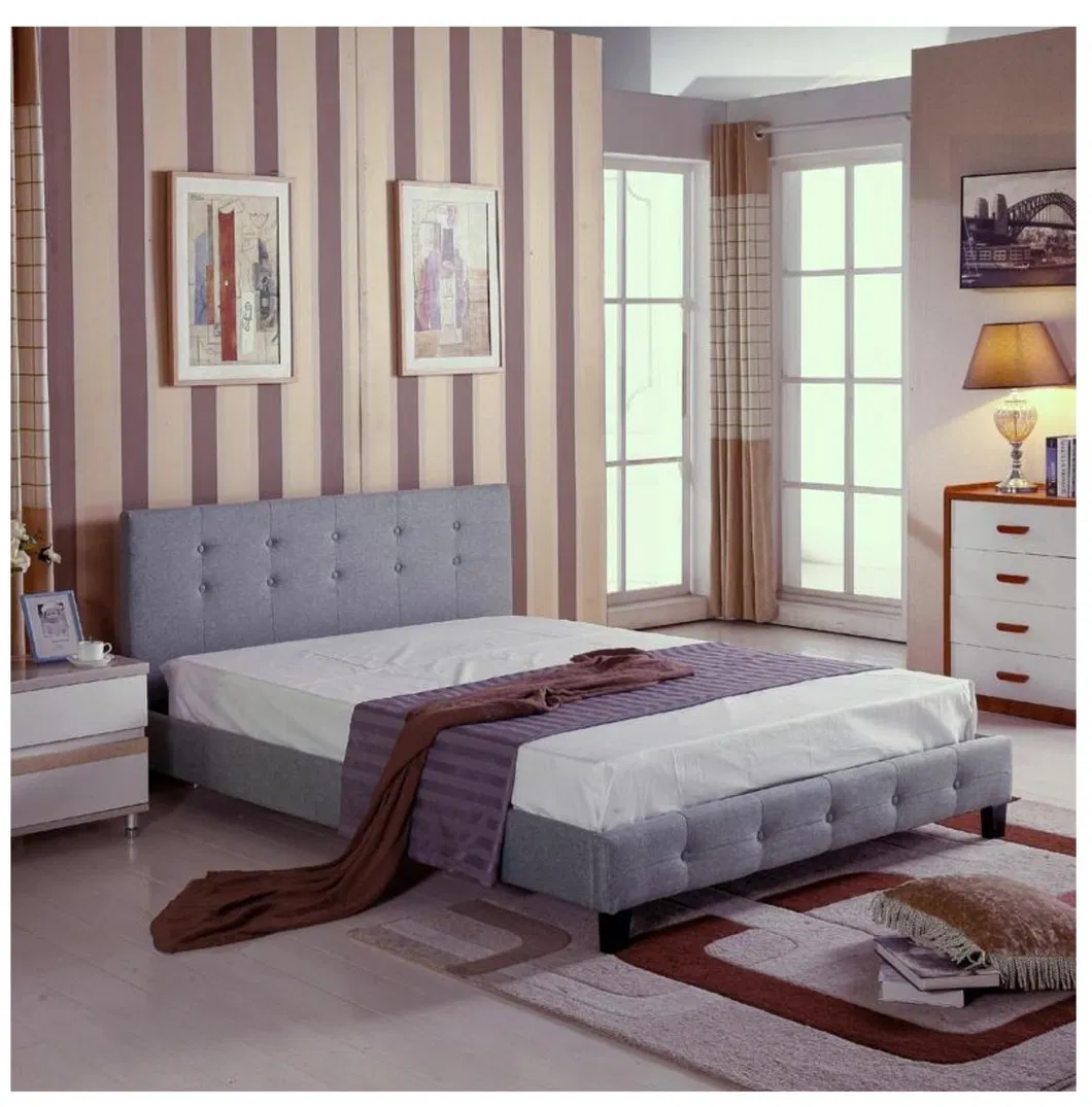 Cama King Size de Cuero Moderno - Vista Frontal