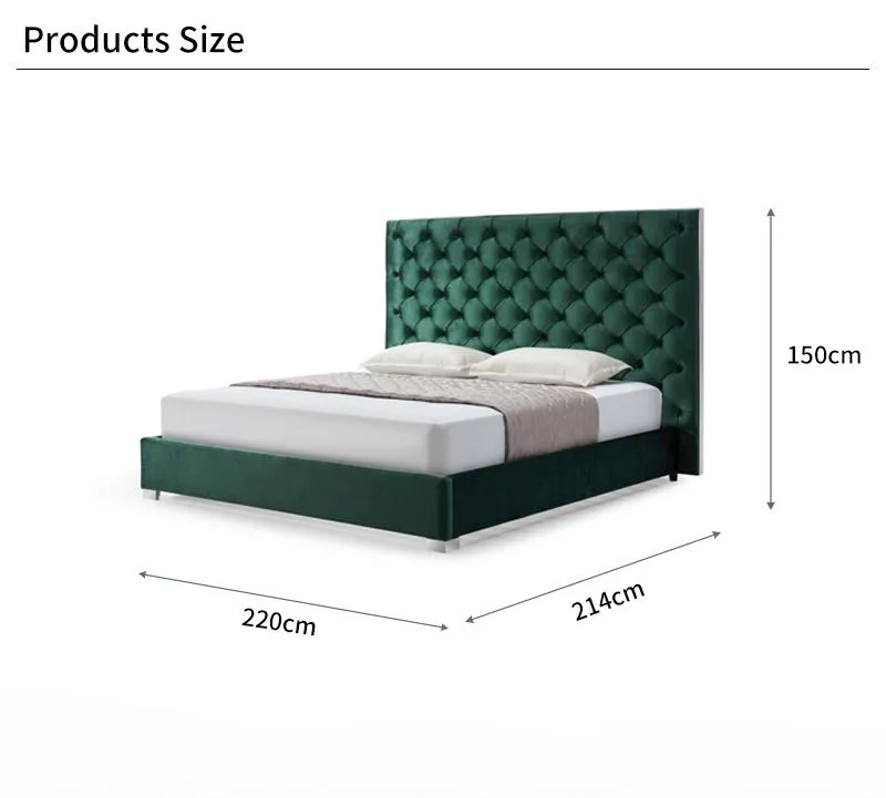 Vista lateral y dimensiones de cama de tela