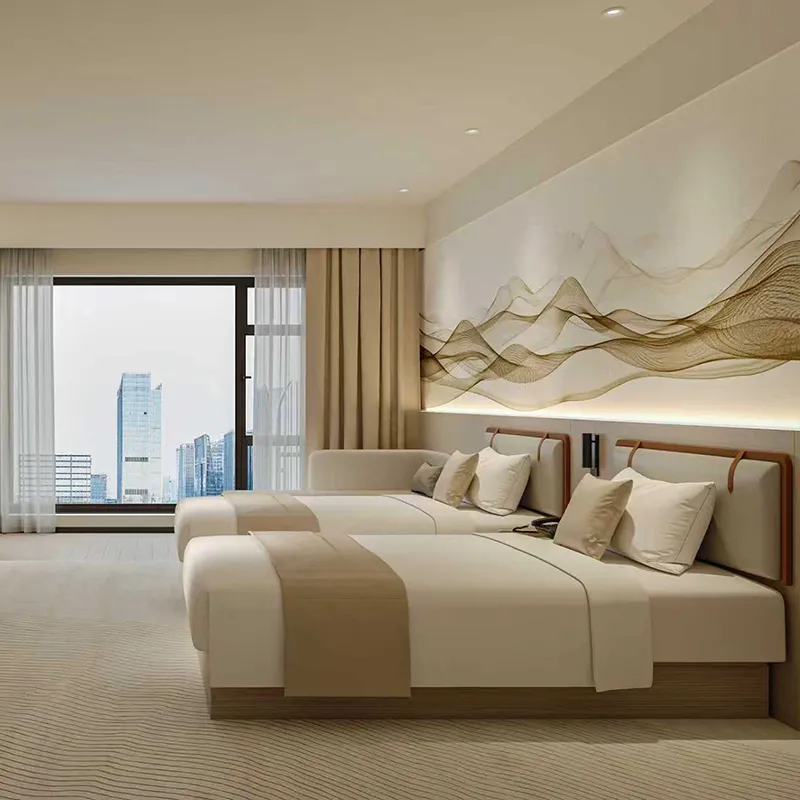 Conjunto de dormitorio de hotel de lujo personalizable con E0 grado de tablero
