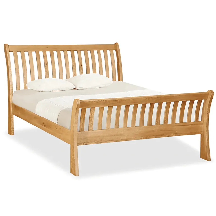 Cama de madera maciza con cabecero doble