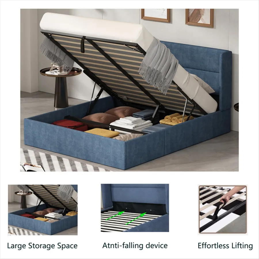 Detalle de cama con almacenamiento 7