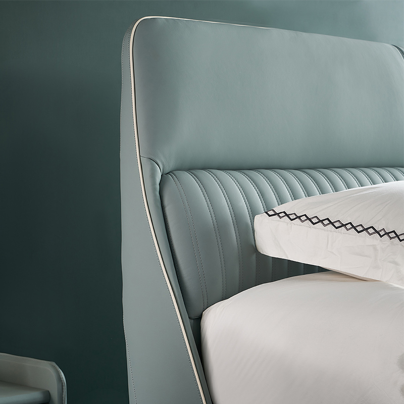 Nuevo diseño de cama plataforma doble de cuero sintético con almacenamiento, juego de dormitorio queen