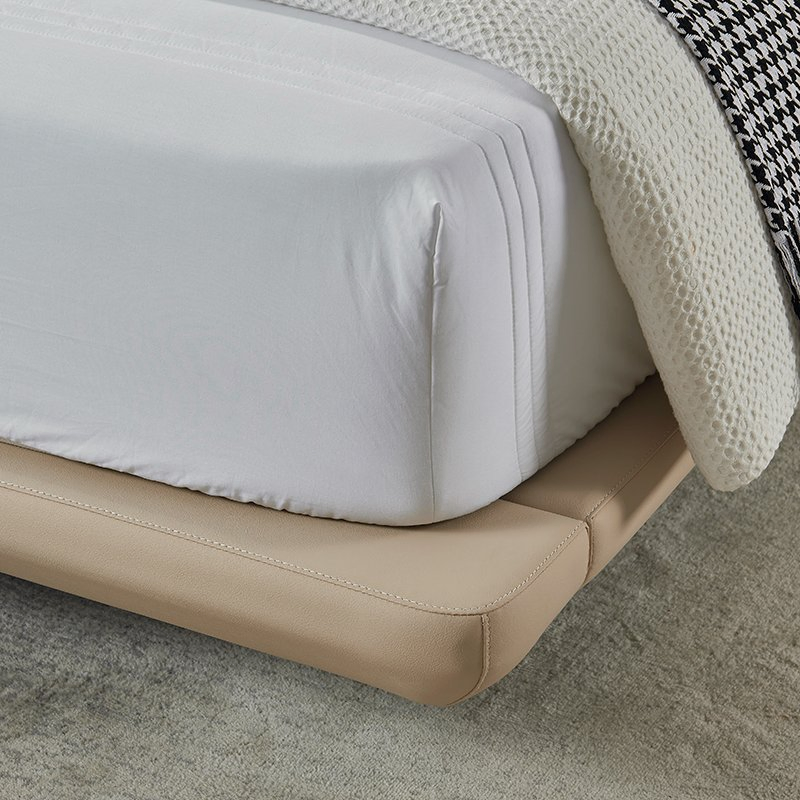 Conjunto de cama de reina de diseño nuevo al por mayor con cama de cuero doble para marco de madera, muebles para dormitorio principal