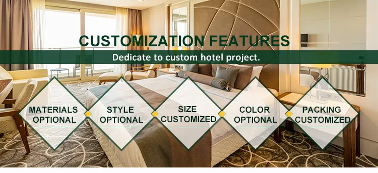 Cama de lujo con cabecero de madera tamaño rey, reina, doble y individual para habitación de hotel de 5 estrellas