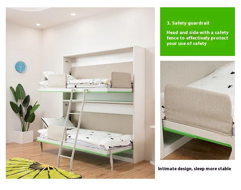 Cama Murphy plegable de tamaño pequeño personalizable para estudiantes, cama de pared con camas invisibles superiores e inferiores, mueble para el hogar