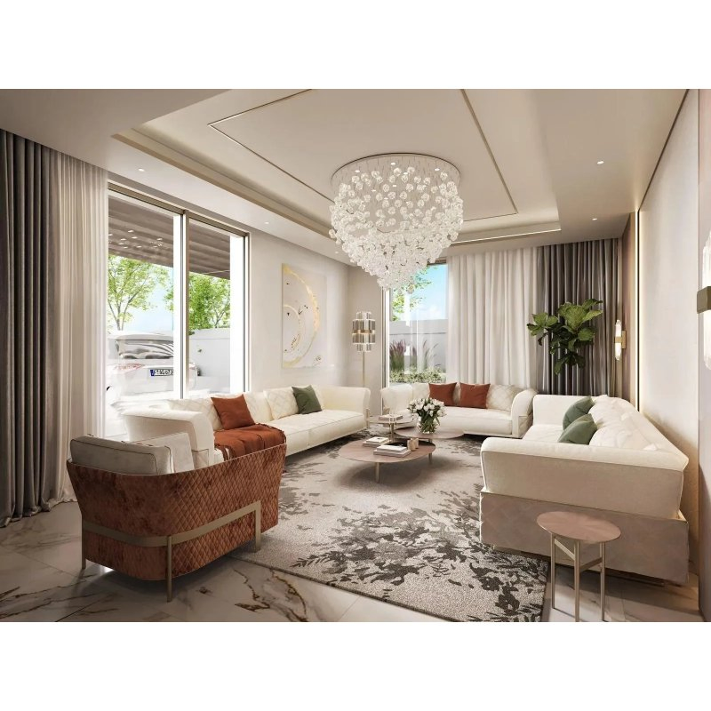 Conjunto de muebles de madera personalizado de lujo moderno de Foshan para toda la casa, sala de estar, dormitorio, cocina, camas y armarios
