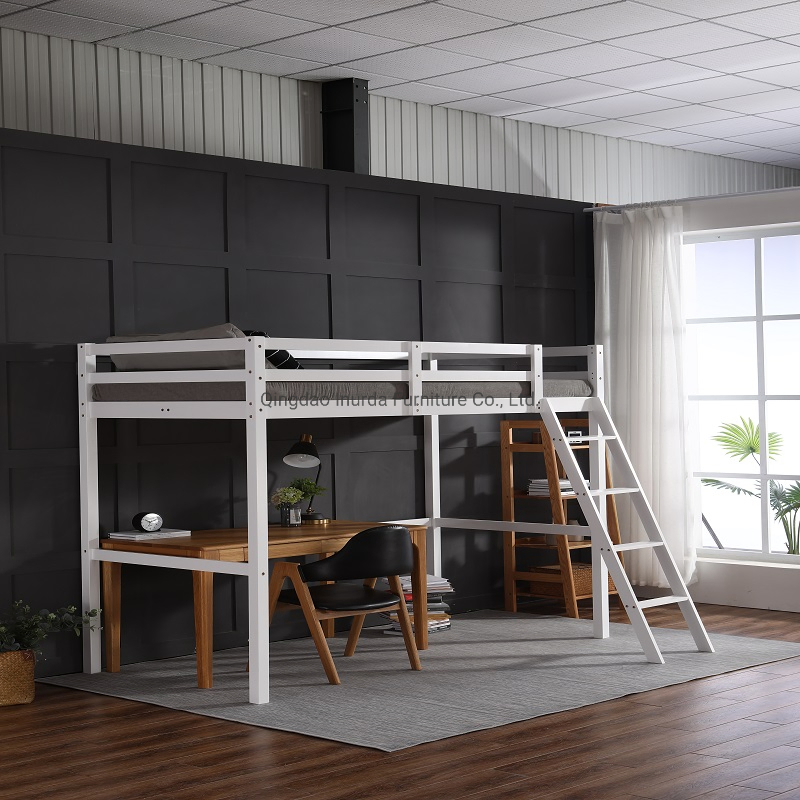 Cama doble de madera maciza moderna para interiores de dormitorio elegantes