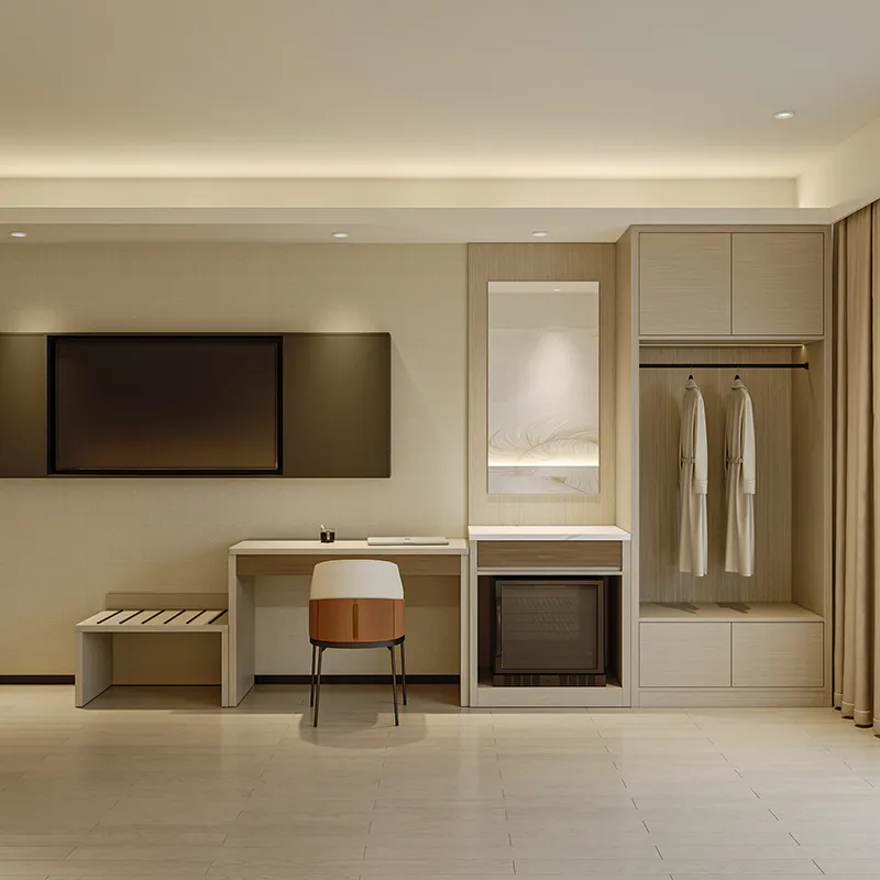 Conjunto de dormitorio de hotel de lujo personalizable con E0 grado de tablero