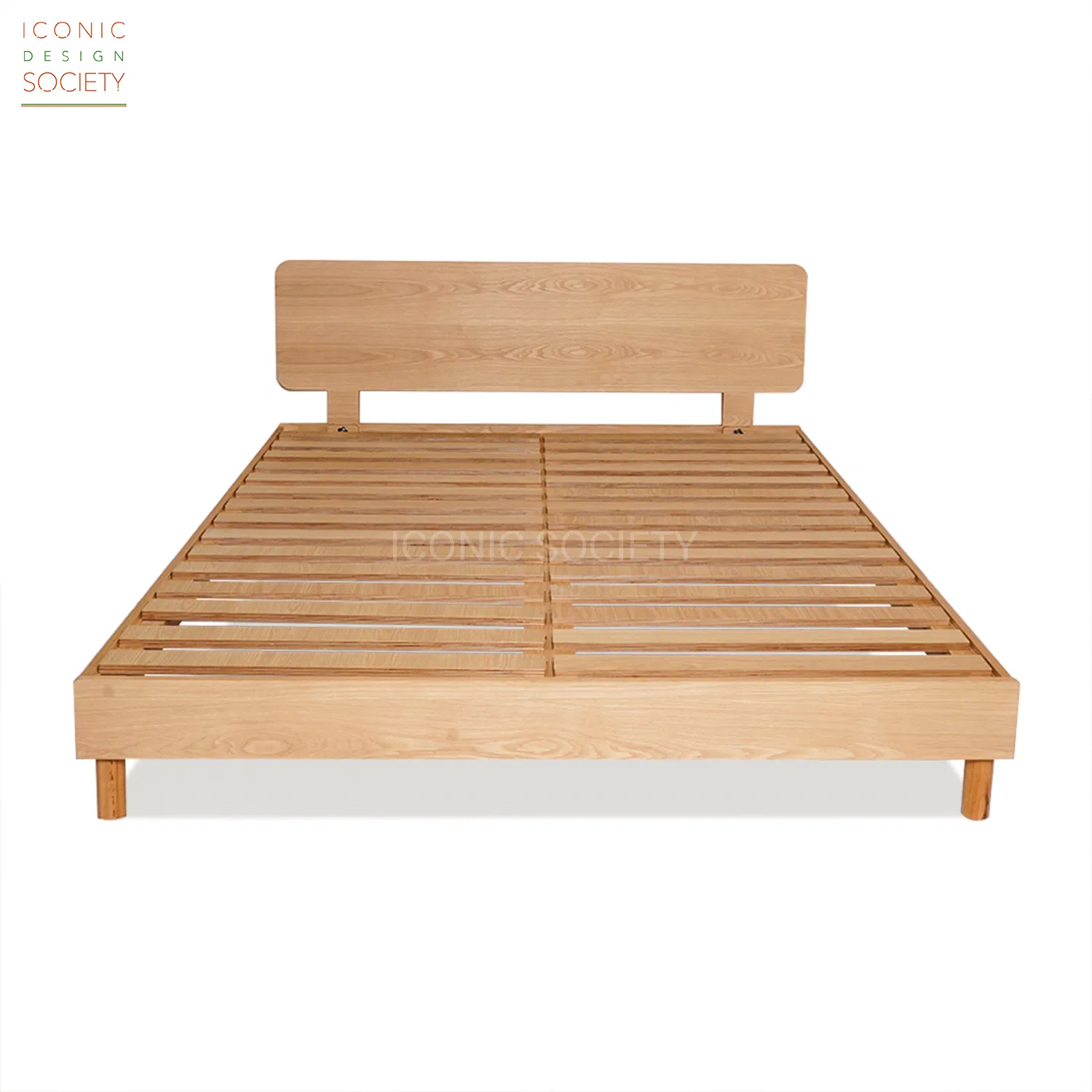 Muebles de dormitorio modernos diseño simple cama de tamaño king queen plana para hogar hotel de contrachapado de abeto natural fácil de ensamblar