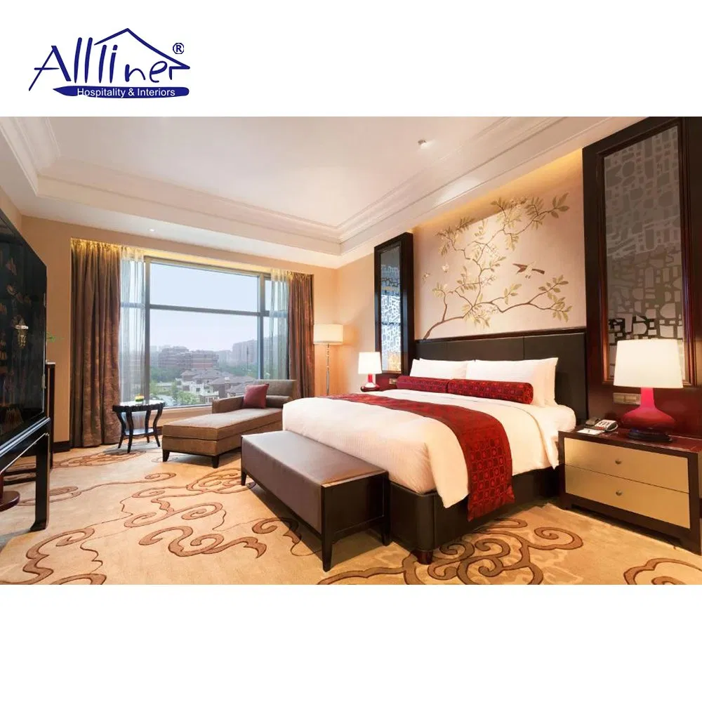 Fábrica de Foshan 5 Proveedor de Muebles de Dormitorio de Madera Modernos y Sencillos para el Hotel Wyndham Suites Presidenciales