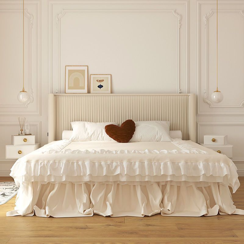 Conjunto de muebles de dormitorio moderno de cama de lujo de cuero tamaño doble rey con marco de madera contemporáneo, suite de hogar, cama queen y full