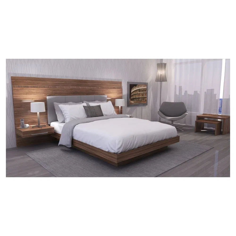 Conjuntos de dormitorio de lujo personalizados con cama king de cuero