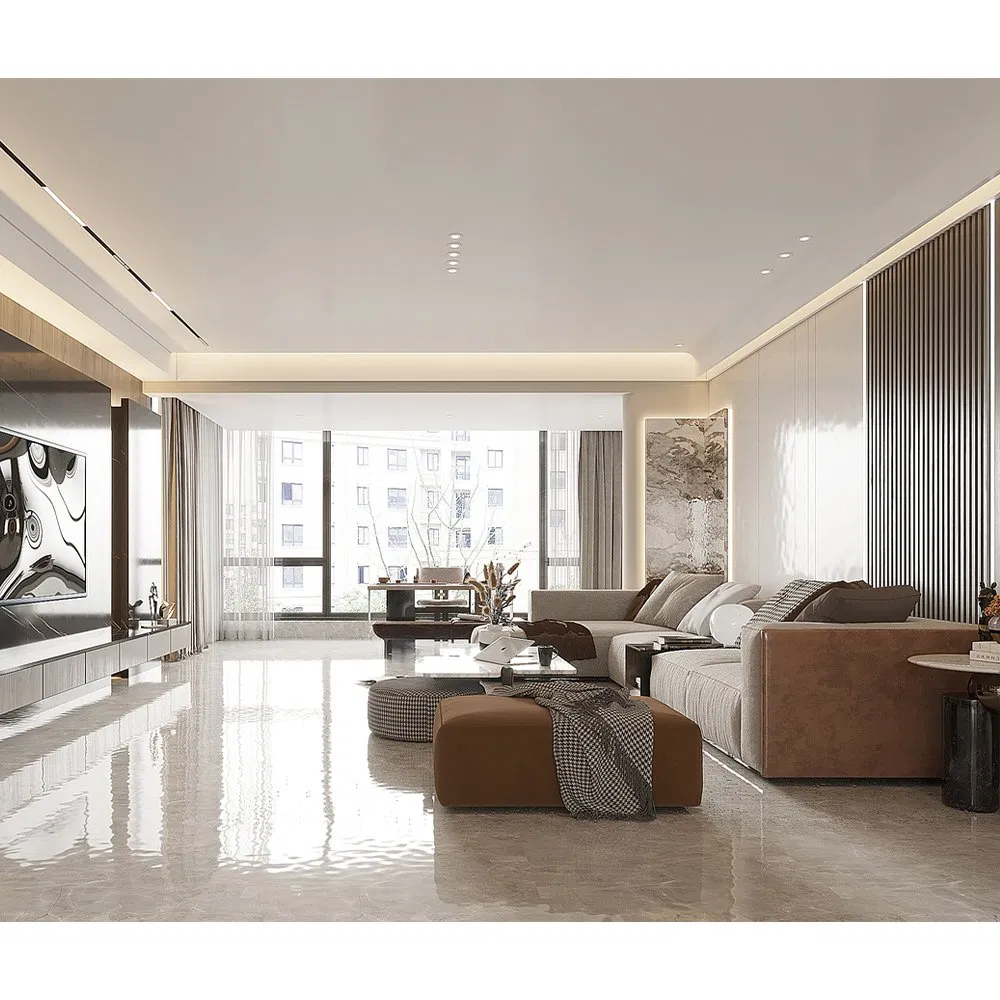 Muebles de dormitorio de mansión de lujo, suite moderna de penthouse para hotel y apartamento grande