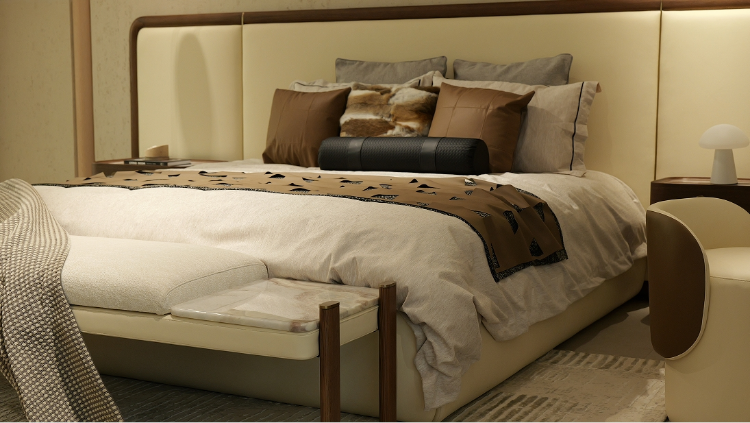 Cama king size de madera maciza duradera de calidad premium moderna clásica para dormitorio