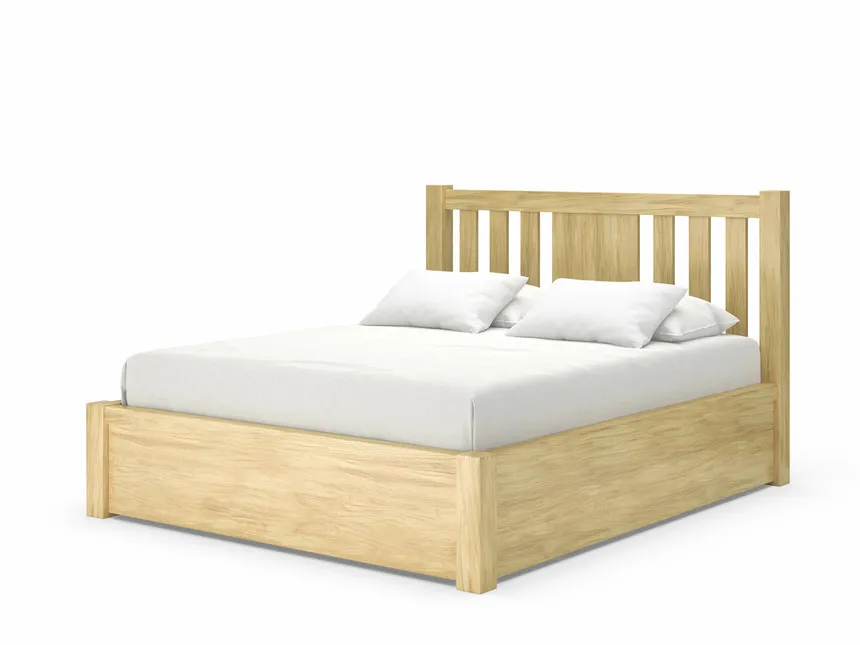 Cama de marco de tamaño doble personalizado al por mayor de China con construcción de listones de muelles de madera para dormitorio