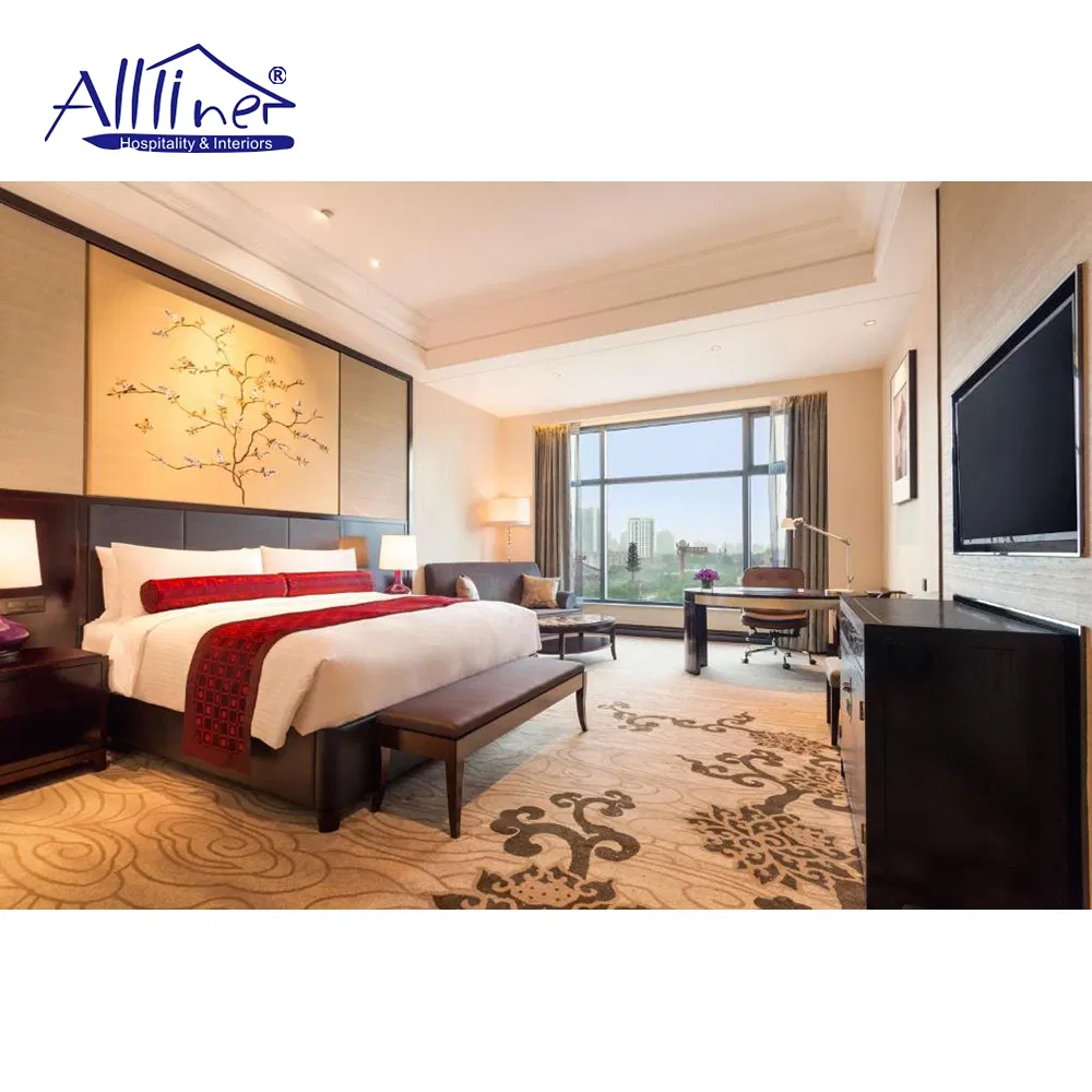 Fábrica de Foshan 5 Proveedor de Muebles de Dormitorio de Madera Modernos y Sencillos para el Hotel Wyndham Suites Presidenciales