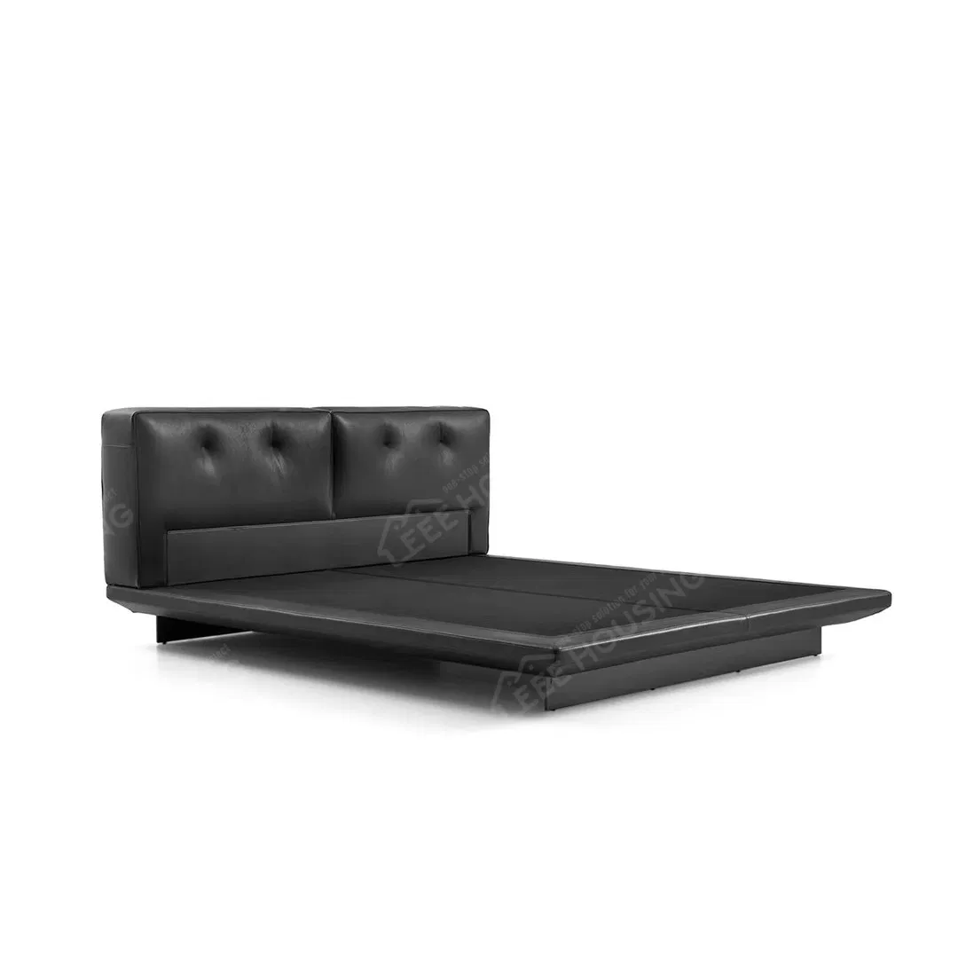 Suministro directo de fábrica de China camas de cuero modernas y contemporáneas tapizadas para dormitorio, marco de cama con cabecera