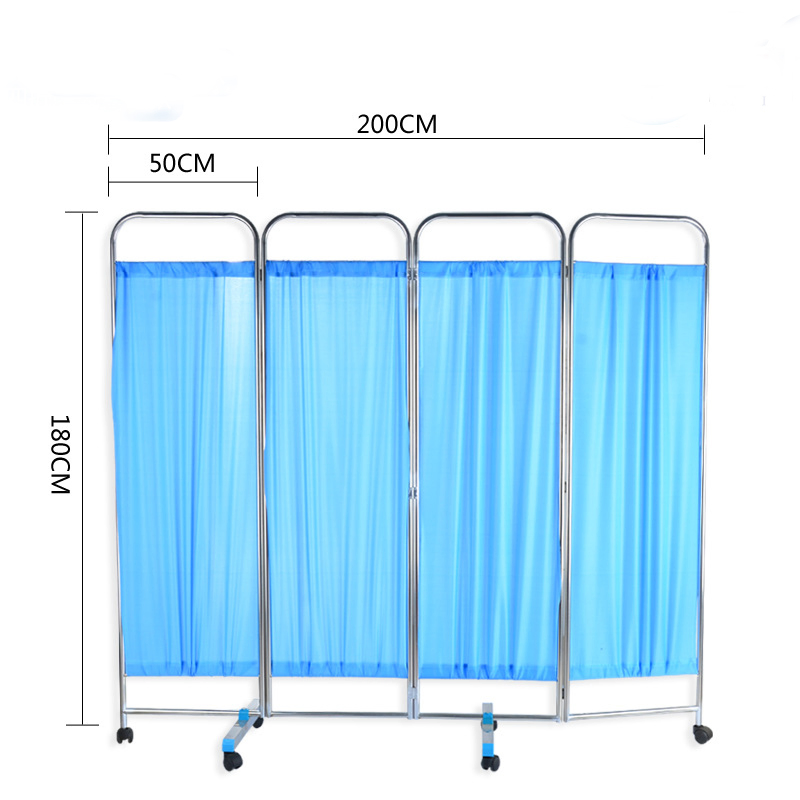 Medical Privacy Folding Hospital Partition Screen of Aluminium Frame Hospital Bed Screen