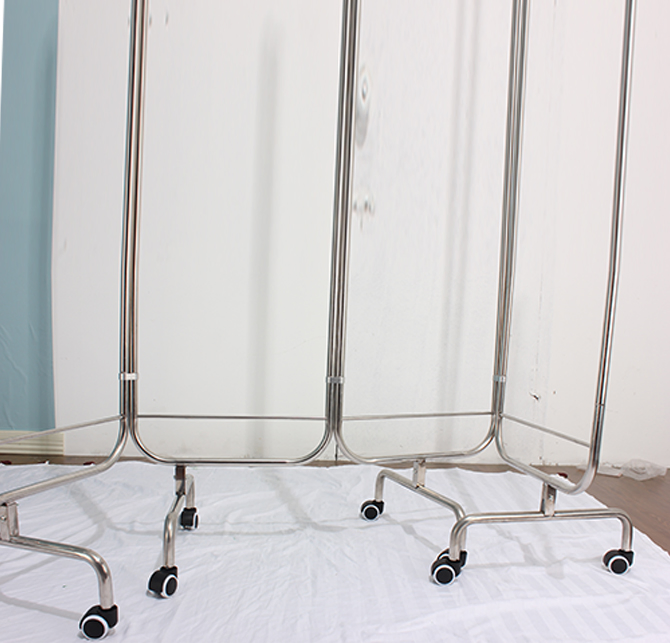 Popular HS-A04 Medical Privacy Ward Room Partition Screen Hospital Mobile Ward Screen Foldable Medical Bedside Screen