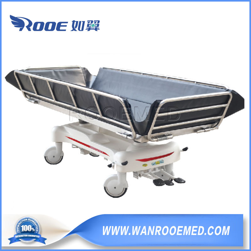 Stainless Steel Professional Nursing 3 Functions Hospital Bath Bed Hydraulic Patient Shower Trolley