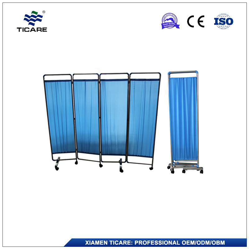 Four Folding Privacy Screens Medical Use Bedside Screen for Hospital