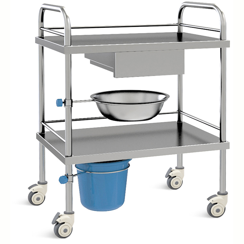 Nwm002 Number-Win Hospital Stainless Steel Disinfectable Medical Dressing Trolley with Drawer